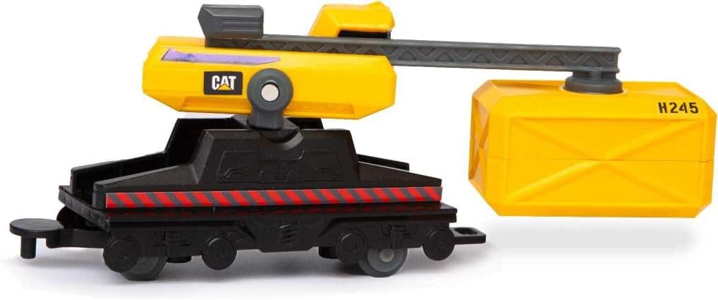 CatToysOfficial, CAT Little Machines Power Tracks Battery Operated Train Set, Engine with Working Headlight, Rail Cars, Ages 3 and up