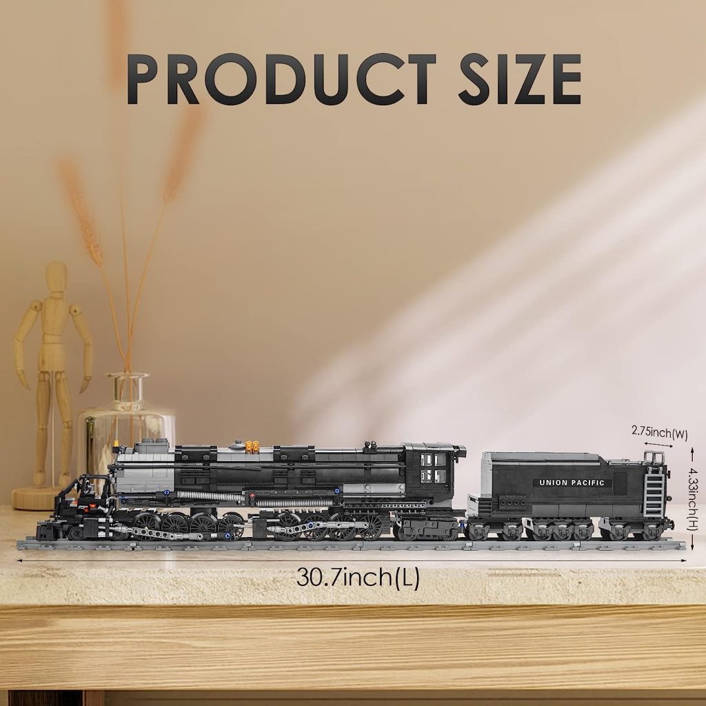 Chunbrommisam Steam Model Train Building Blocks, Build The Train Building Bricks Set, Large Locomotives Display Toy with Train Tracks,Top Present for Train Lovers (1608 Pcs)