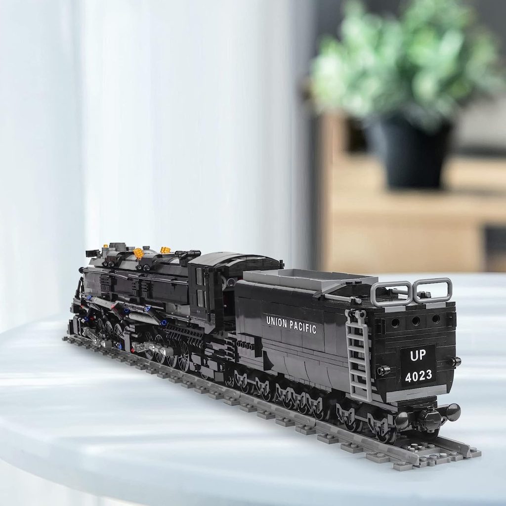Chunbrommisam Steam Model Train Building Blocks, Build The Train Building Bricks Set, Large Locomotives Display Toy with Train Tracks,Top Present for Train Lovers (1608 Pcs)
