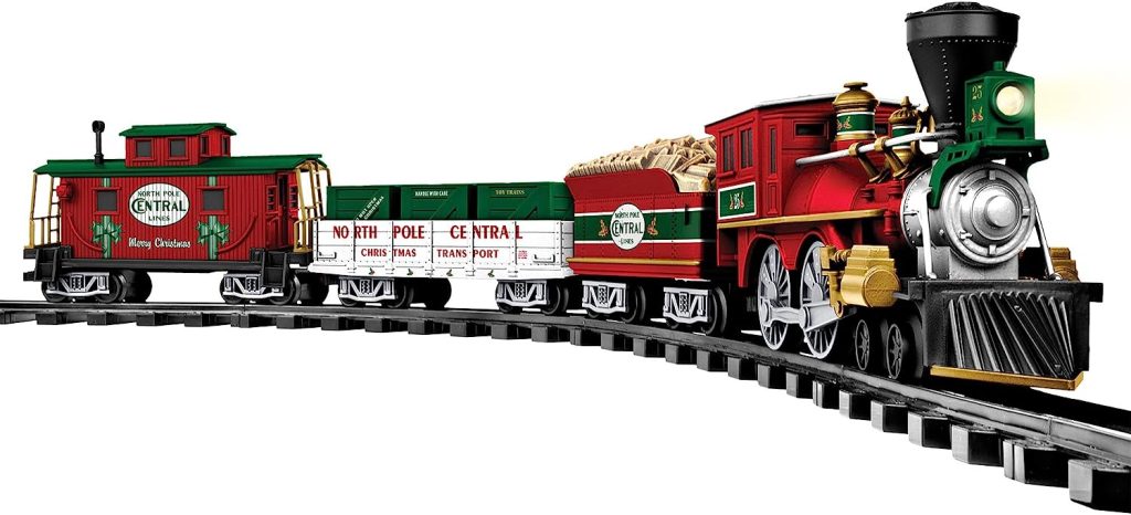 Lionel North Pole Central Ready-to-Play Freight Set, Battery-powered Model Train Set with Remote Multi, 50 x 73