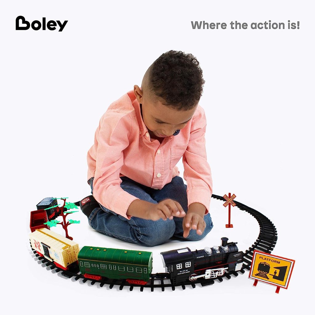 Boley Classic American Kids Train Set - 40 Pc Electric Train Toy and Track Set for Ages 3+