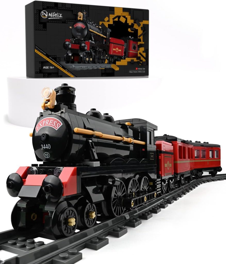 Nifeliz GWR 2900 Class Steam Train Building Kit, Collectible Steam Locomotive Display Set, 1:38 Scale Model Train Building Kit with Train Track, Top Present for Train Enthusiasts (789 PCS)