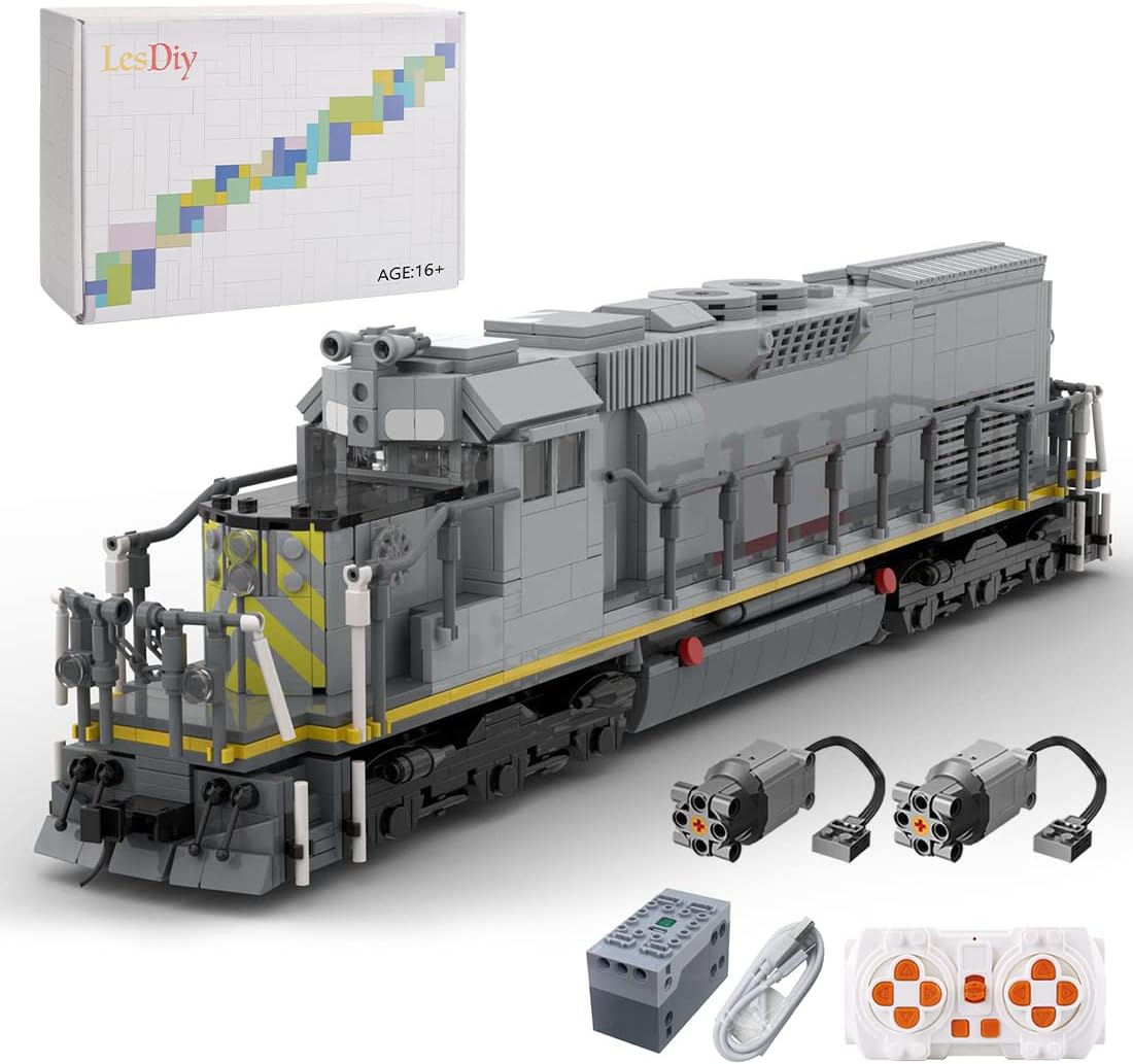Topoo Train Sets with Remote Control Steam Dynamic Retro Locomotive Train Building Kit MOC-112387 Express Toy Sets Compatible with Lego City Passenger Train - 1911 PCS